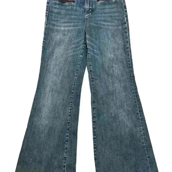 Anthropologie  Pilcro Stet Flared Jeans High Waisted Denim Medium Wash Womens - Picture 5 of 6